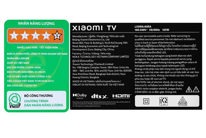 Google Tivi Xiaomi 4K A 55 Inch 2025 L55MA-ASEA